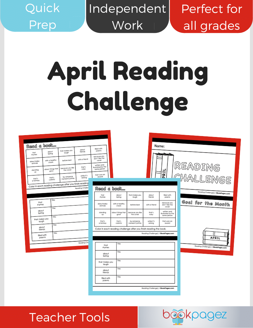Teaching resource cover for April Reading Challenge