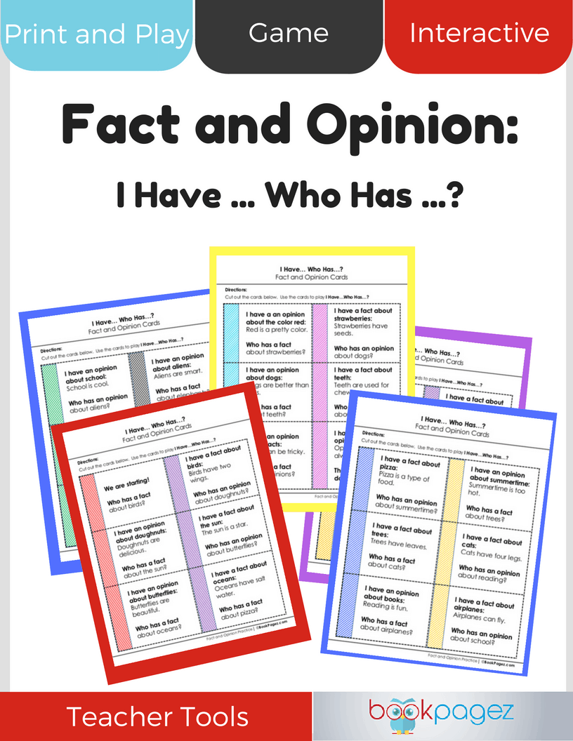 Teaching resource cover for Fact and Opinion: I Have...Who Has...?