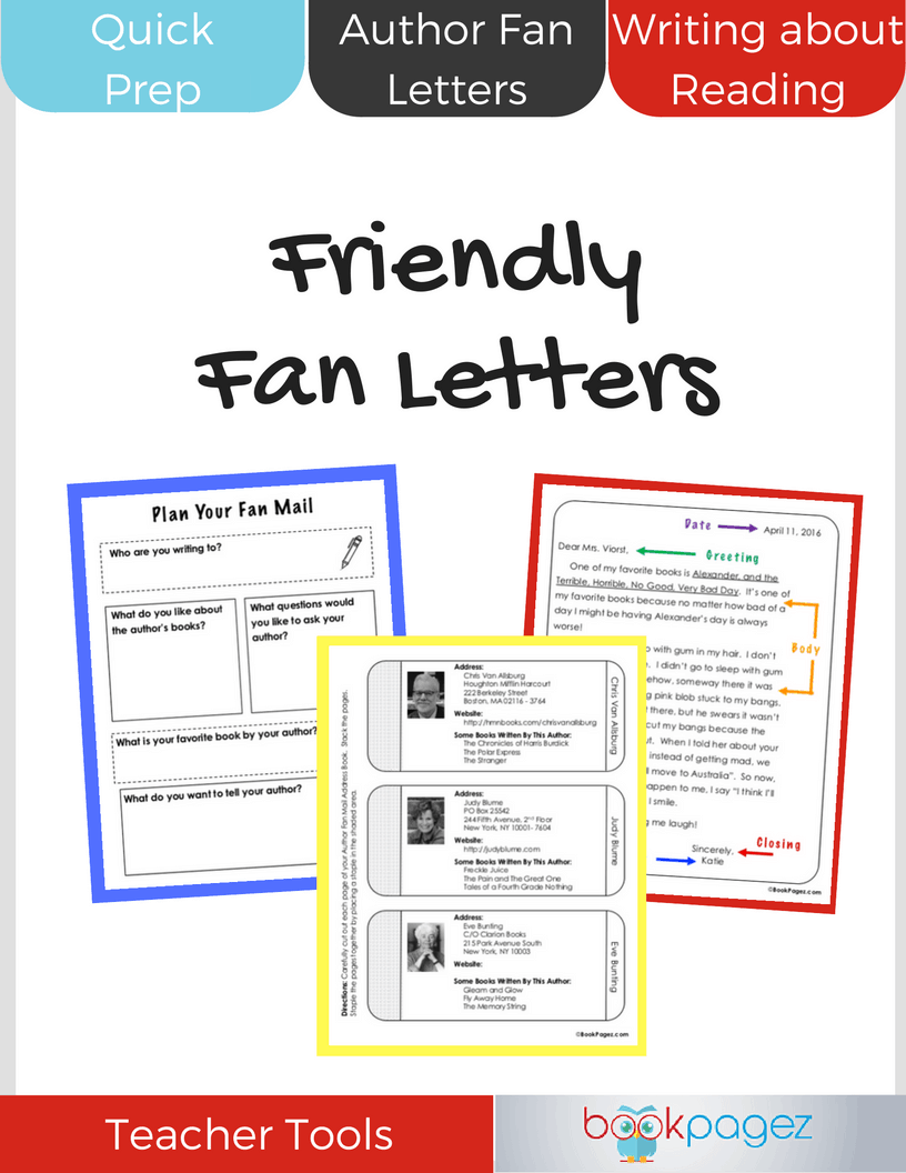 Teaching resource cover for Friendly Fan Letters