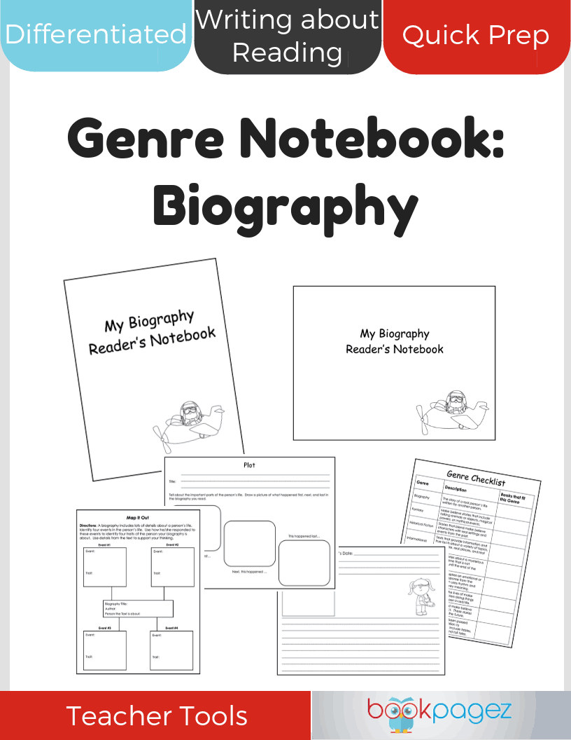 Teaching resource cover for Genre Notebook: Biography