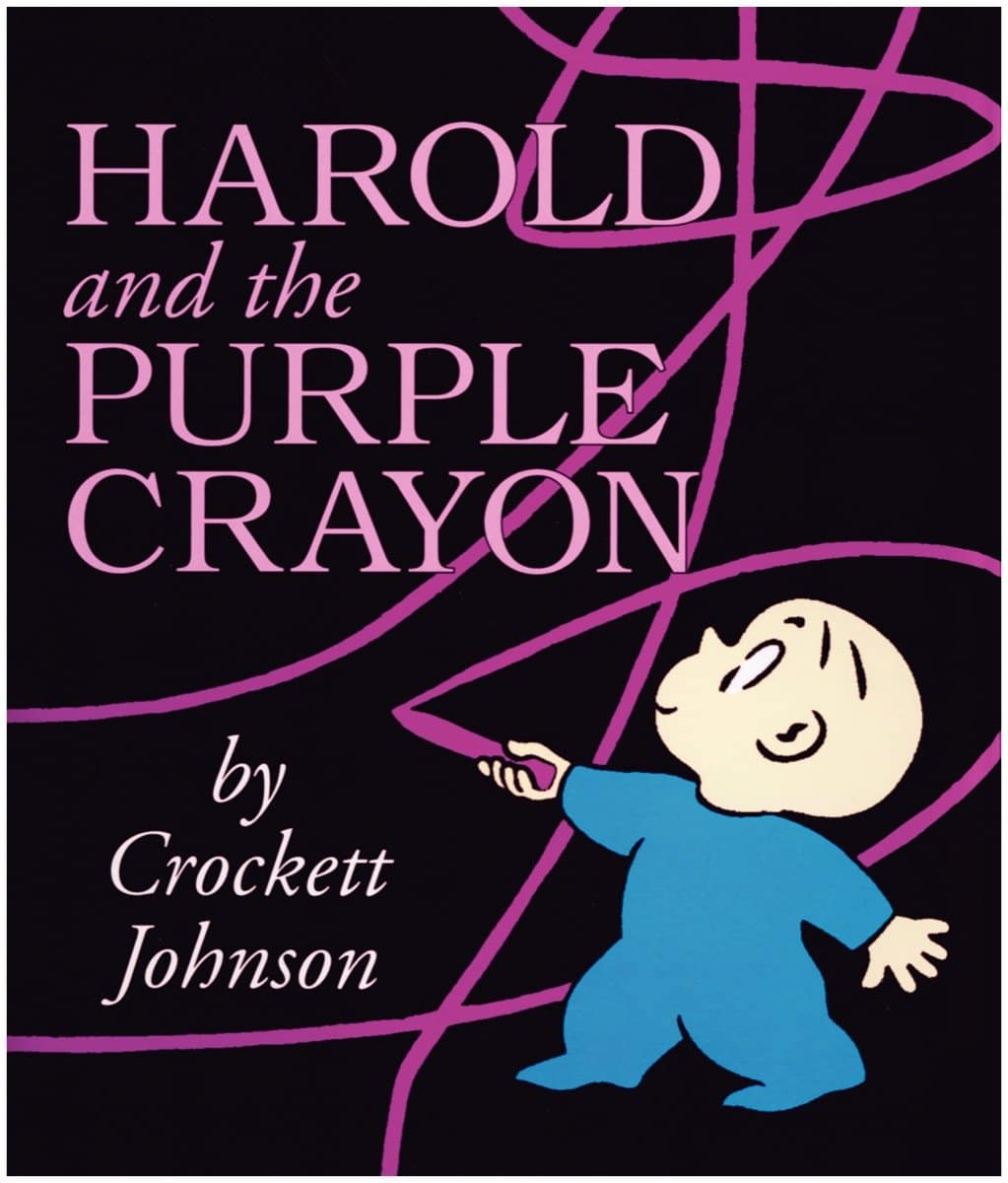 The cover for the book Harold and the Purple Crayon