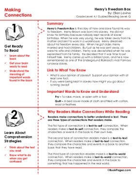 The first page of Making Connections with Henry's Freedom Box