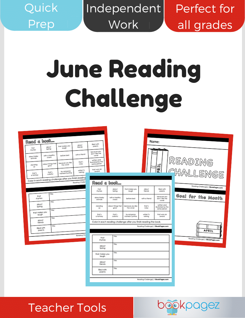Teaching resource cover for June Reading Challenge