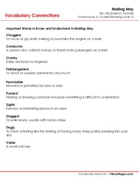 The first page of Vocabulary Connections with Mailing May