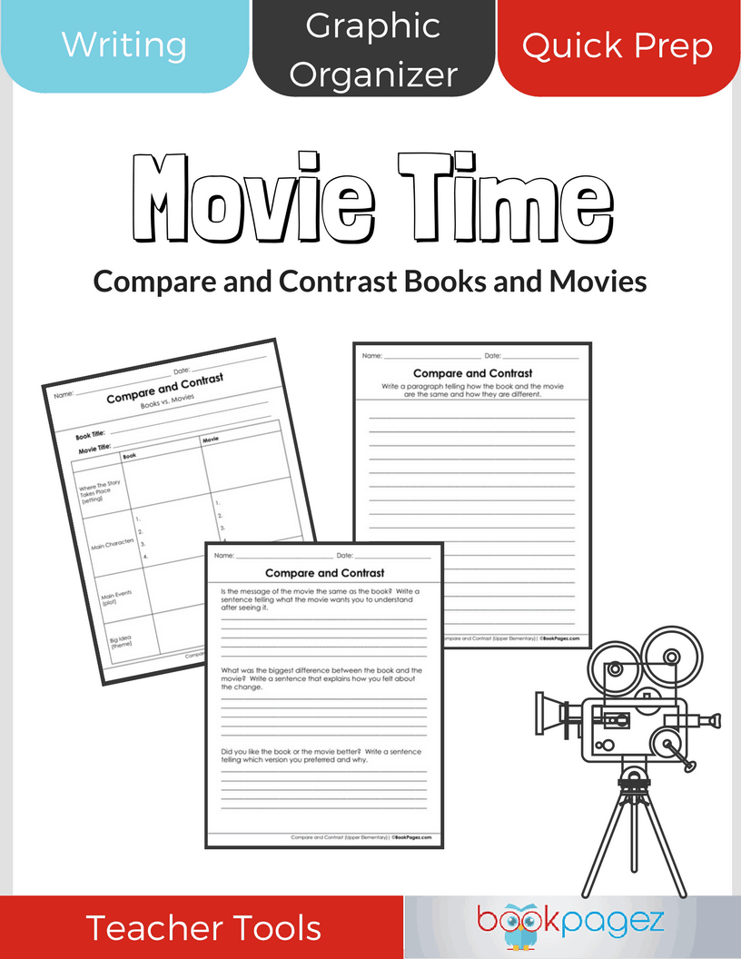 Teaching resource cover for Movie Time: Compare and Contrast Books and Movies
