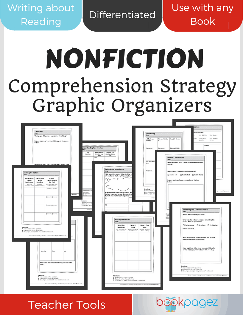Teaching resource cover for Nonfiction Comprehension Strategy Graphic Organizers