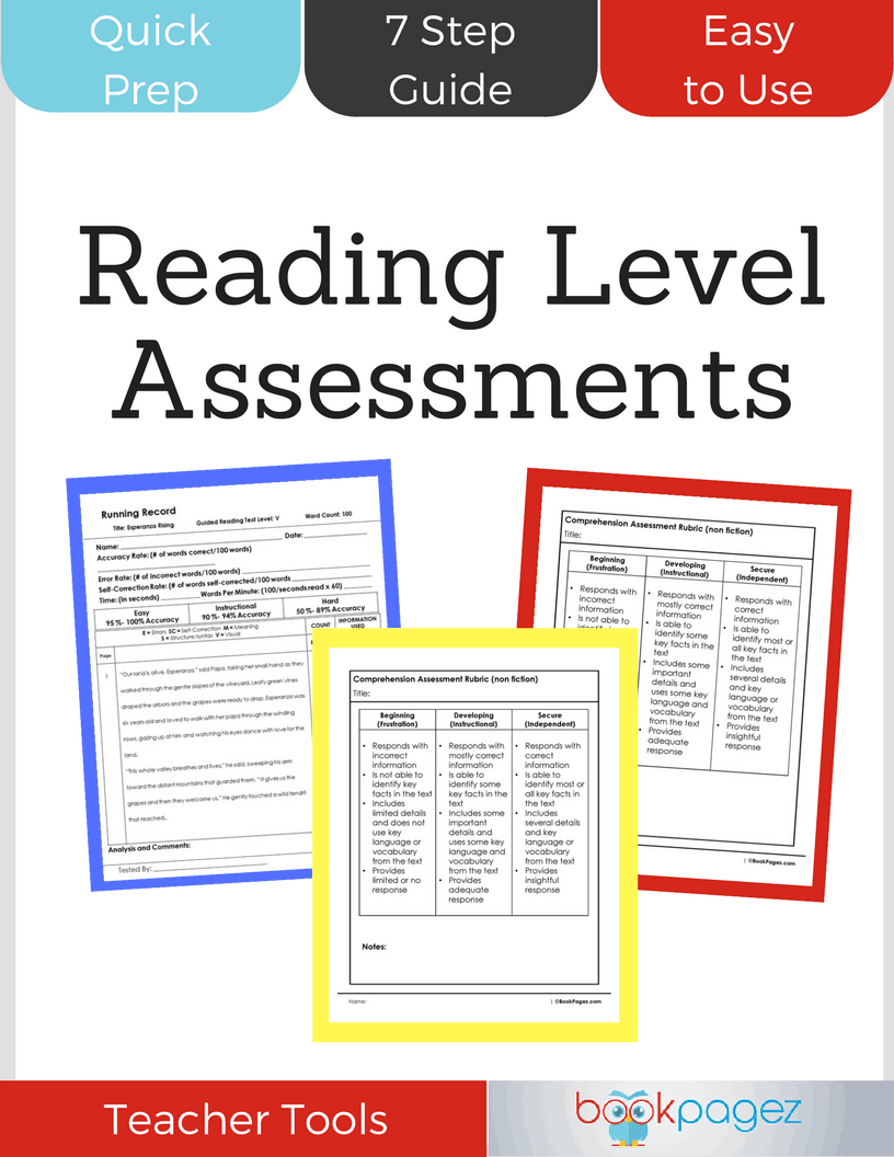 Teaching resource cover for Reading Level Assessments