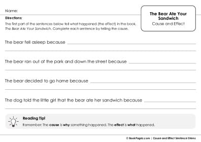 Thumbnail for Cause and Effect Sentence Stems with The Bear Ate Your Sandwich