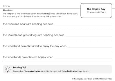 Thumbnail for Cause and Effect Sentence Stems with The Happy Day