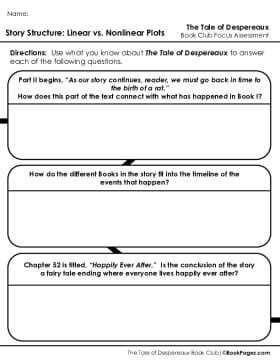The first page of Book Club for The Tale of Despereaux Focus Assessment and Rubric