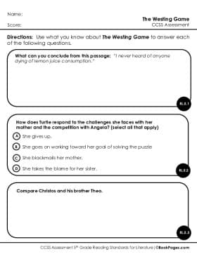 Thumbnail for Comprehension Assessment with The Westing Game