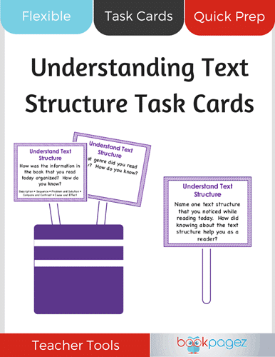 Teaching resource cover for Understanding Text Structure Task Cards