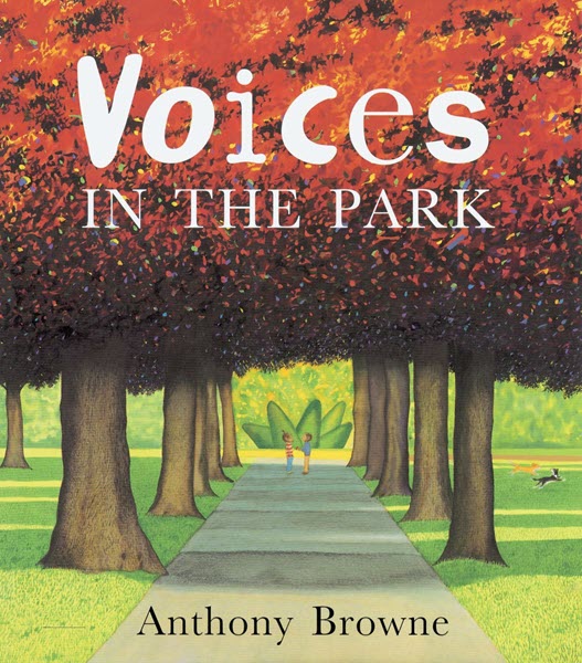 The cover for the book Voices in the Park
