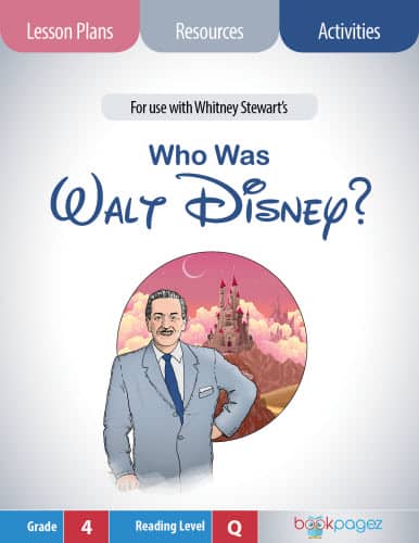 The cover for Who Was Walt Disney? Lesson Plans and Teaching Resources