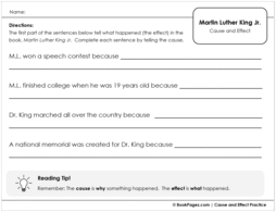 Thumbnail for Cause and Effect Sentence Stems with Martin Luther King