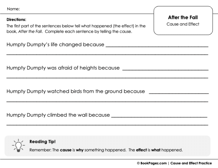 Thumbnail for Cause and Effect Sentence Stems with After the Fall