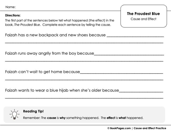 Thumbnail for Cause and Effect Sentence Stems with The Proudest Blue