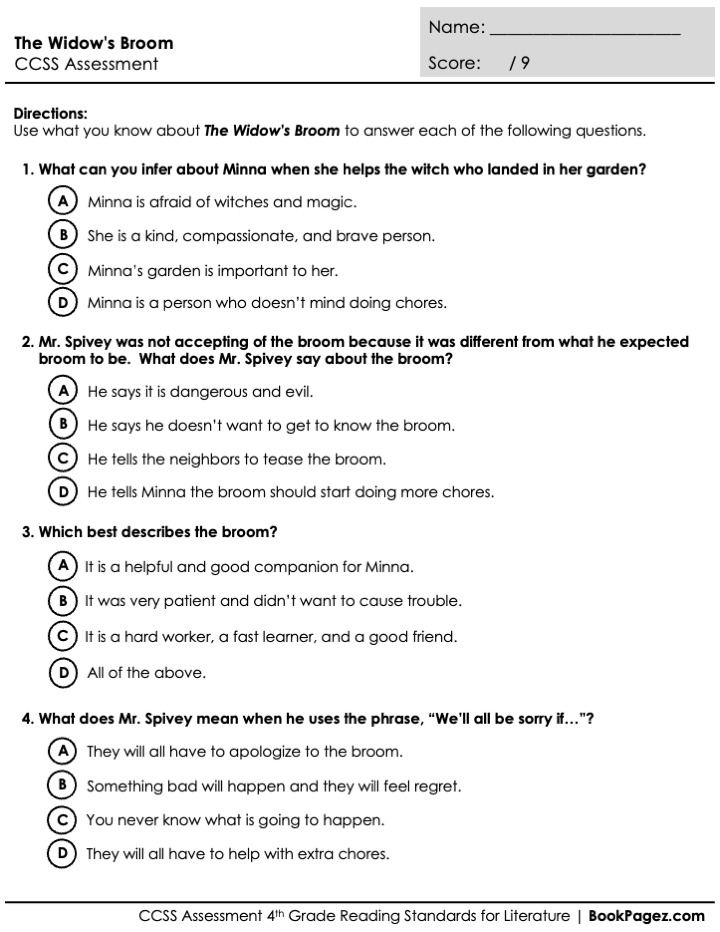 Thumbnail for Comprehension Assessment with The Widow's Broom