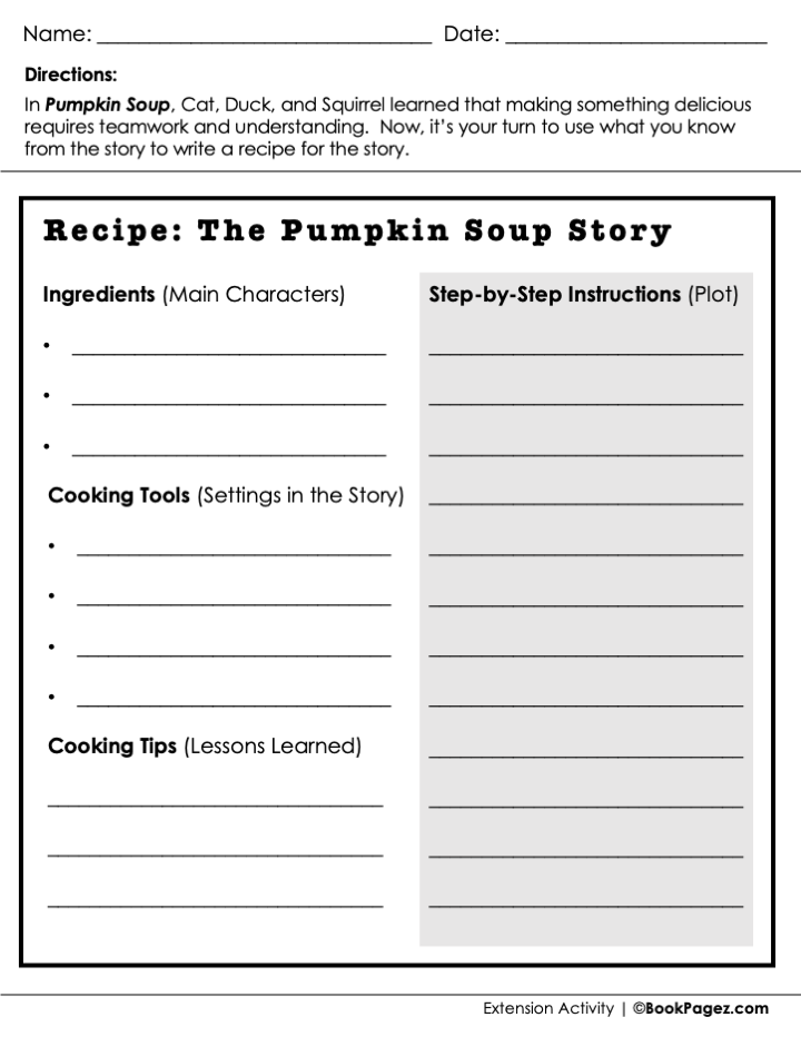 Thumbnail for Retelling Recipe Card with Pumpkin Soup